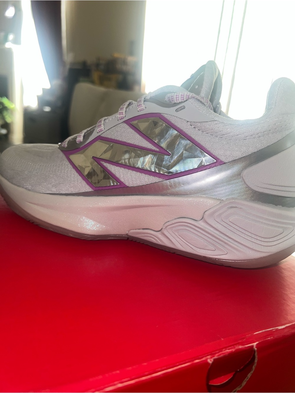 New Balance Women’s Silver and Purple Athletic Sneakers